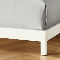 Simple White Metal California King Platform Bed 12 Simple White Metal California King Platform Bed -Cb2 Pop Shop SimpleWhiteMetalBaseROF19