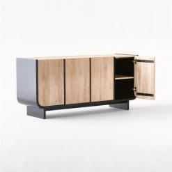 Sion White-Washed Teak Wood Credenza -Cb2 Pop Shop SionWhiteWashTeakCredenza3QF20