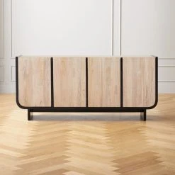 Sion White-Washed Teak Wood Credenza