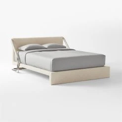 Sojourn Ogo Ivory Boucle Queen Bed -Cb2 Pop Shop SoujournOgoNatQBed3QSSF21