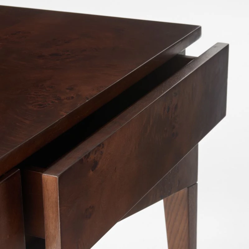 Spillo 2-Drawer Brown Burl Wood Desk 8 Spillo 2-Drawer Brown Burl Wood Desk - Image 6