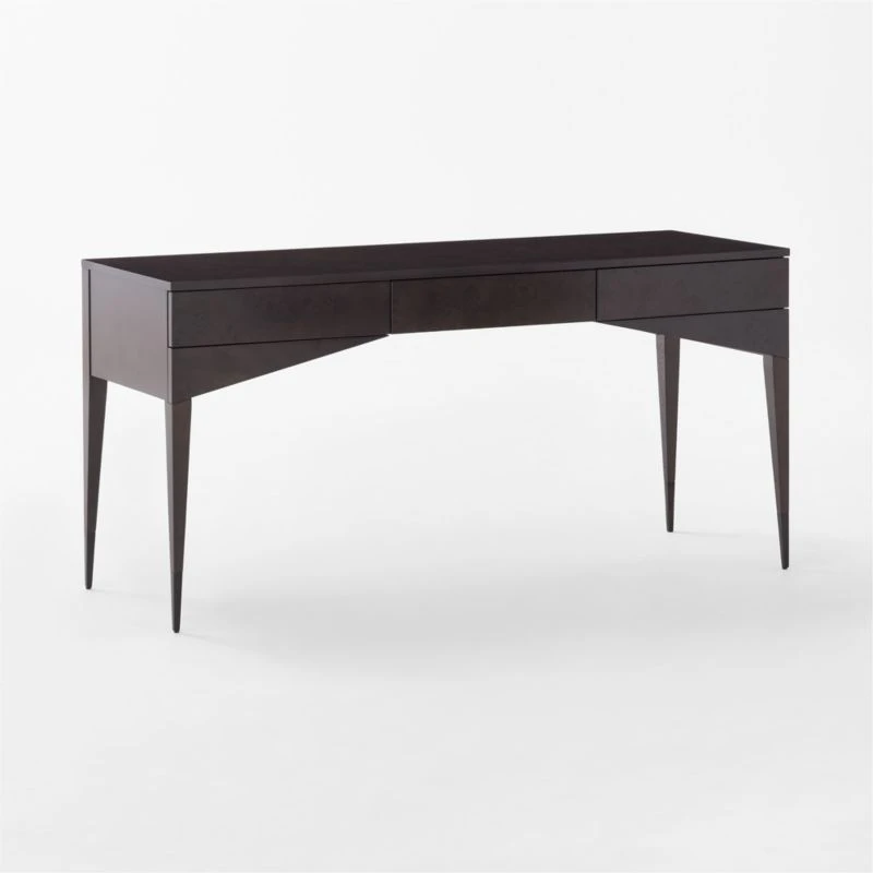 Spillo 2-Drawer Black Burl Wood Desk 7 Spillo 2-Drawer Black Burl Wood Desk - Image 5