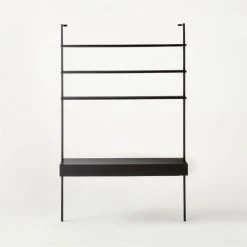 Stairway 2-Drawer Black Wall Mount Desk With Shelves 96'' -Cb2 Pop Shop Stairway96inWideDeskBlkSOSSF21