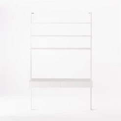 Stairway 2-Drawer White Wall Mount Desk With Shelves 96'' -Cb2 Pop Shop Stairway96inWideDeskWhtSOSSF21
