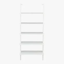 Stairway White Metal Wall Mount Bookshelf 72.5'' -Cb2 Pop Shop StairwayBookcaseWhiteShortF15