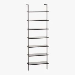 Stairway Black Metal Wall Mount Bookshelf 96'' -Cb2 Pop Shop StairwayTallBookshelfBlk3QFS18