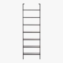 Stairway Black Metal Wall Mount Bookshelf 96'' -Cb2 Pop Shop StairwayTallBookshelfBlkS18