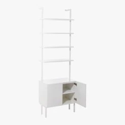 Stairway White Cabinet - 96" Height -Cb2 Pop Shop StairwayTallWhtCabinet3QAVS19
