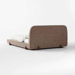Stivale Light Brown Velvet Queen Bed -Cb2 Pop Shop StivaleMushroomQBed3QBSSS23