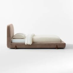 Stivale Light Brown Velvet Queen Bed -Cb2 Pop Shop StivaleMushroomQBedSDSSS23