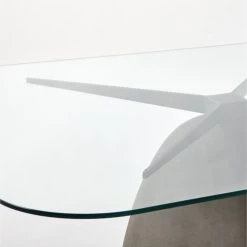 Stone Rectangular Grey Concrete Dining Table With Glass Top -Cb2 Pop Shop StoneGreyTableRect95inAVSSS21