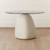 Stone Round White Concrete Dining Table With Glass Top -Cb2 Pop Shop StoneTableRound47inSHS20 1x1