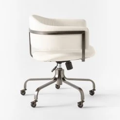 Stretta Ivory Velvet Office Chair -Cb2 Pop Shop StrettaIvoryMtlOffcChairSDSSS22