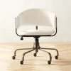 Stretta Ivory Velvet Office Chair -Cb2 Pop Shop StrettaIvoryMtlOffcChairSHS22