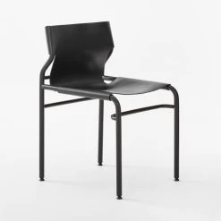 Surf Sling Black Leather Dining Chair -Cb2 Pop Shop SurfBkLthrSlingDiningChr3QSSF22