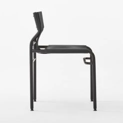 Surf Sling Black Leather Dining Chair -Cb2 Pop Shop SurfBkLthrSlingDiningChrSDSSF22