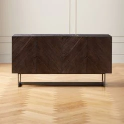 Suspend Marble And Black Walnut Wood Media Console