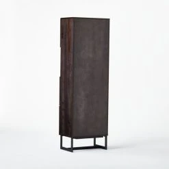 Suspend Black Marble And Dark Wood Bar Cabinet -Cb2 Pop Shop SuspendChrcTallBarCbnt3QBSSS21