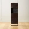 Suspend Black Marble And Dark Wood Bar Cabinet