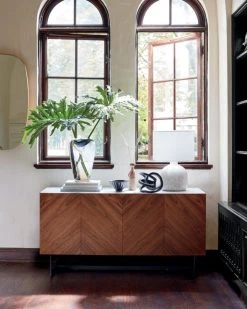 Suspend Marble And Brown Walnut Wood Media Console -Cb2 Pop Shop SuspendIIMediaConsoleJN19