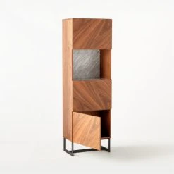 Suspend White Marble And Wood Bar Cabinet -Cb2 Pop Shop SuspendIITallBarCabinet3QAVSSS21