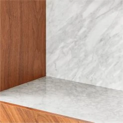 Suspend White Marble And Wood Bar Cabinet -Cb2 Pop Shop SuspendIITallBarCabinetAVSSS21