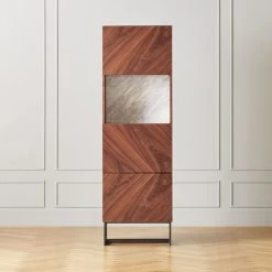 Suspend White Marble And Wood Bar Cabinet -Cb2 Pop Shop SuspendIITallBarCabinetSHS21 1x1