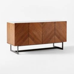 Suspend Marble And Brown Walnut Wood Media Console -Cb2 Pop Shop SuspendMediaConsole3QSSS22
