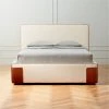 Tailor Ivory Linen And Leather Queen Bed -Cb2 Pop Shop TailorUphlstrdSttchQBedSHF21