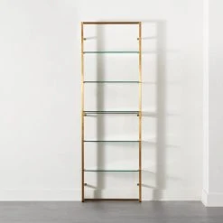 Tesso Brass Metal Wall Mount Bookshelf