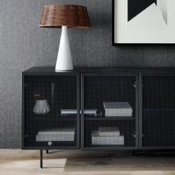Trace Black Wire Mesh Credenza -Cb2 Pop Shop TraceBlackWireMeshCabinetFB21 1x1
