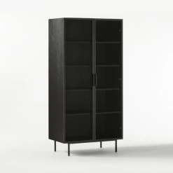 Trace Black Wire Bookcase -Cb2 Pop Shop TraceBlkMeshDoorBookcase3QF20
