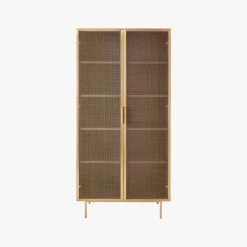 Trace Brass Wire Bookcase -Cb2 Pop Shop TraceBrassMshDoorBookcaseSOF19