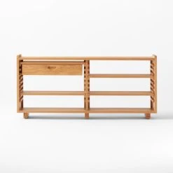 Ventura White Oak Console Table -Cb2 Pop Shop VenturaNtchdShrtBkshlfAV3SSS22