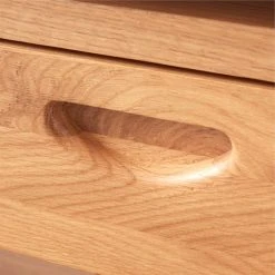 Ventura White Oak Console Table -Cb2 Pop Shop VenturaNtchdShrtBkshlfAV4SSS22