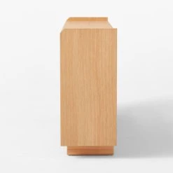 Ventura White Oak Console Table -Cb2 Pop Shop VenturaNtchdShrtBkshlfSDSSS22