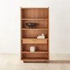 Ventura White Oak Bookcase 1 Ventura White Oak Bookcase -Cb2 Pop Shop VenturaNtchdTallBkshlfROS22