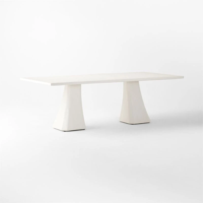 Via Rectangular White Plaster Dining Table 5 Via Rectangular White Plaster Dining Table - Image 3