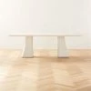 Via Rectangular White Plaster Dining Table