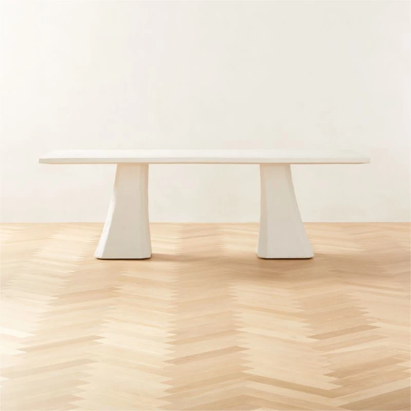 Via Rectangular White Plaster Dining Table 3 Via Rectangular White Plaster Dining Table