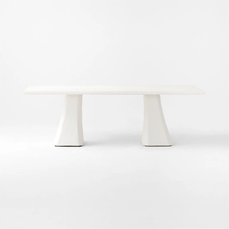 Via Rectangular White Plaster Dining Table 4 Via Rectangular White Plaster Dining Table - Image 2