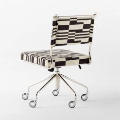 Vicino Black And White Patterned Upholstered Office Chair -Cb2 Pop Shop VicinoPatternedChair3QBSSS23