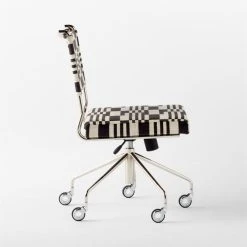 Vicino Black And White Patterned Upholstered Office Chair -Cb2 Pop Shop VicinoPatternedChairSDSSS23