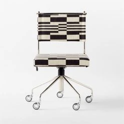Vicino Black And White Patterned Upholstered Office Chair -Cb2 Pop Shop VicinoPatternedChairSOSSS23