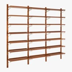 Walnut Modular Triple Shelf 88" 20 Walnut Modular Triple Shelf 88" -Cb2 Pop Shop WalnutMod88TripleShelf3QF18