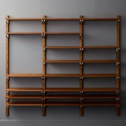 Walnut Modular Triple Shelf 88" 15 Walnut Modular Triple Shelf 88" -Cb2 Pop Shop WalnutMod88TripleShelfRO5F18