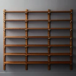 Walnut Modular Triple Shelf 88" 14 Walnut Modular Triple Shelf 88" -Cb2 Pop Shop WalnutMod88TripleShelfROF18