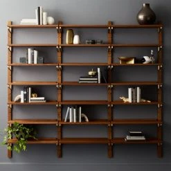 Walnut Modular Triple Shelf 88" 13 Walnut Modular Triple Shelf 88" -Cb2 Pop Shop WalnutMod88TripleShelfSHF18 1x1