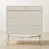 Connoisseur 5-Drawer Whitewashed Oak Wood Dresser Model 1003 -Cb2 Pop Shop WtWd1003CnnssrDresserSHS22