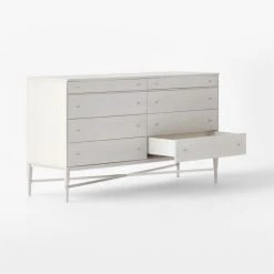 Connoisseur 8-Drawer Whitewashed Oak Wood Dresser Model 1006 -Cb2 Pop Shop WtWd1006CnnssrWdDresser3QAVSSS22